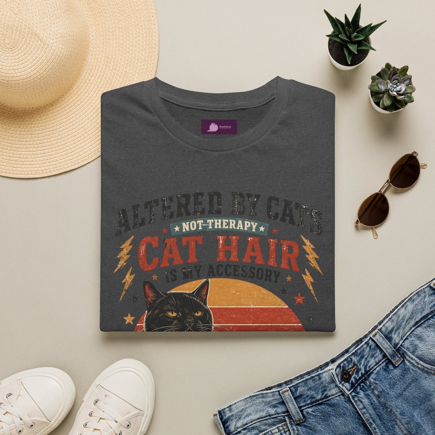 Cat Hair Is My Accessory T-Shirt — "Altered by Cats" Funny Cat Lover Gift - FloofChonk