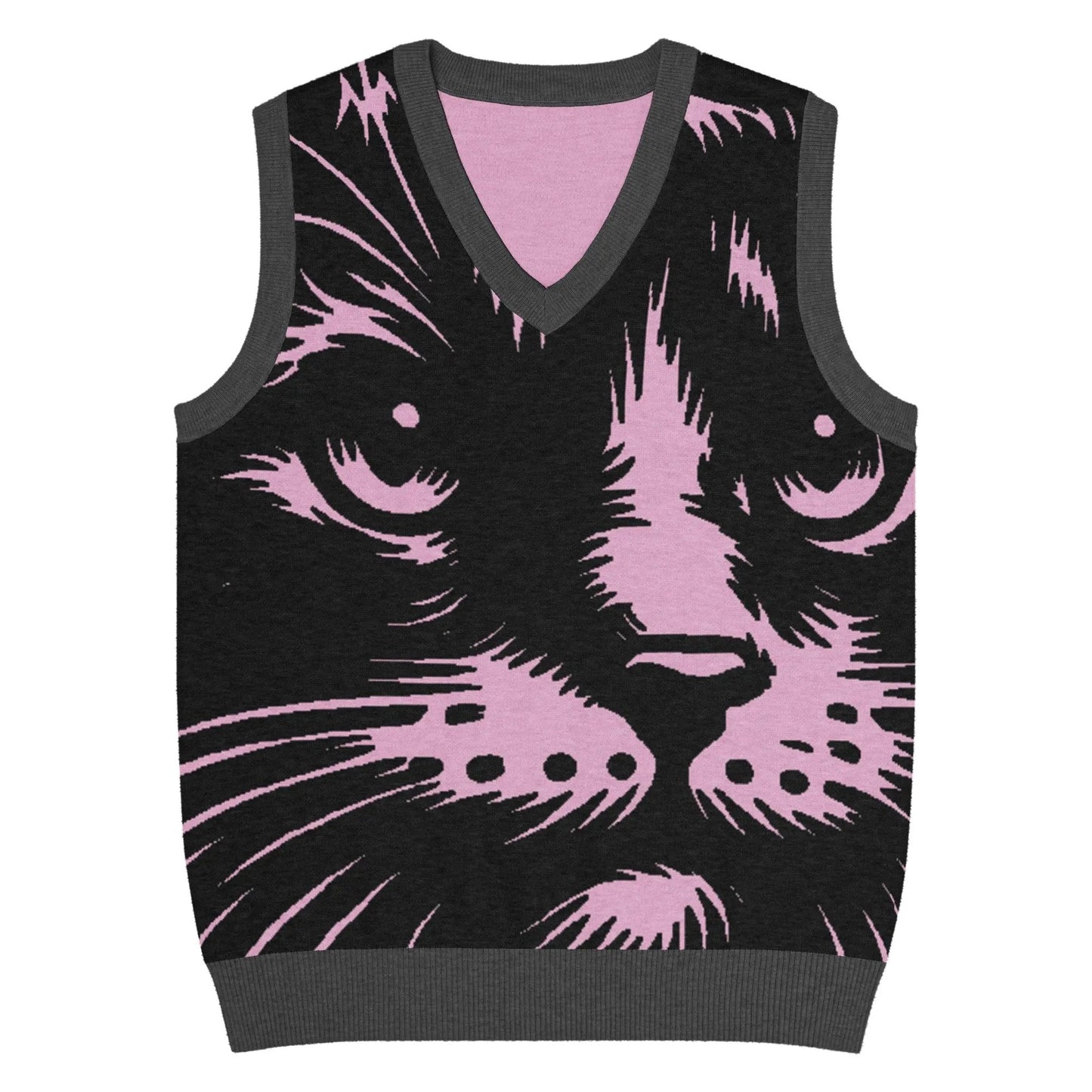 Cat Knit V - neck Vest - FloofChonk