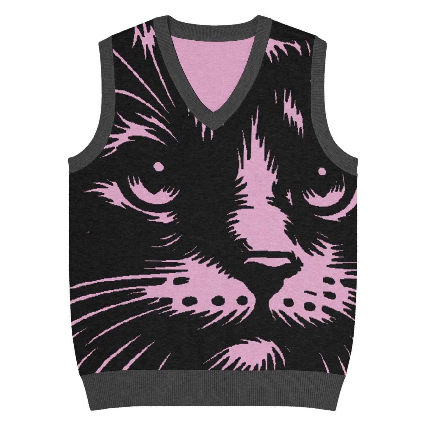 Cat Knit V - neck Vest - FloofChonk