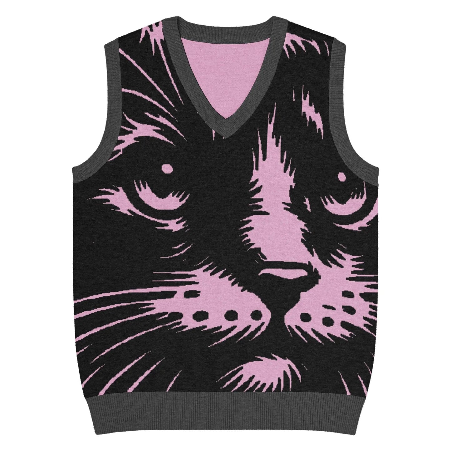 Cat Knit V - neck Vest - FloofChonk