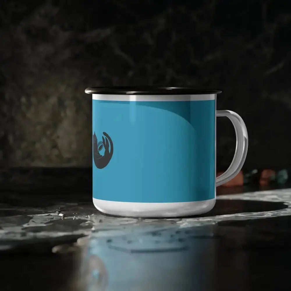 Cat Lover Enamel Camp Cup - Cute Kitty Design for Camping & Home - FloofChonk