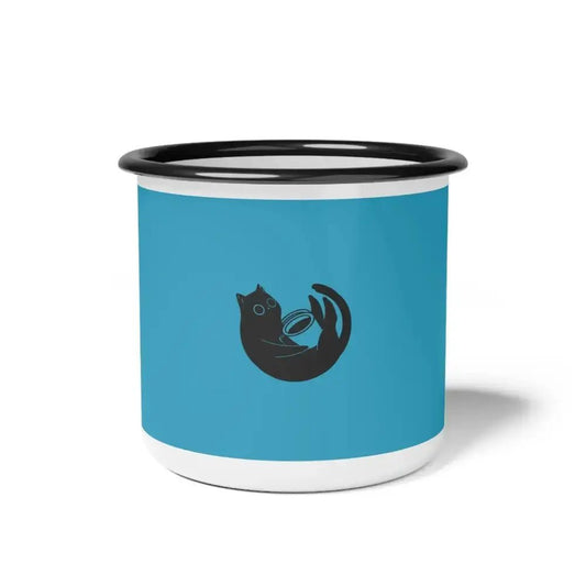 Cat Lover Enamel Camp Cup - Cute Kitty Design for Camping & Home - FloofChonk