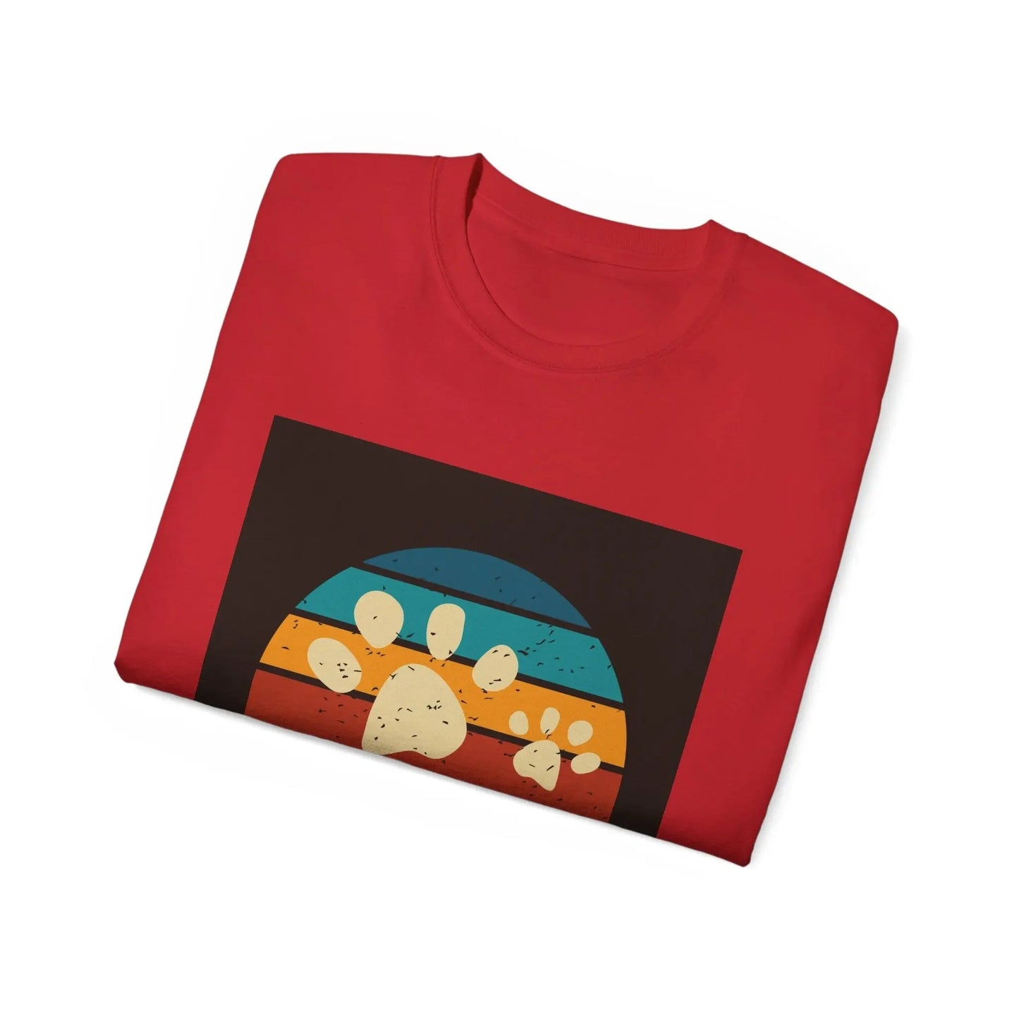 Cat Lover Tee, Retro Meowdy Paw Print Shirt by FloofChonk - FloofChonk