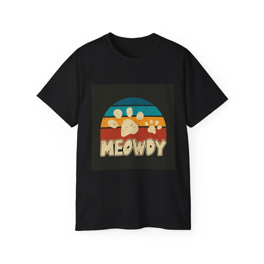 Cat Lover Tee, Retro Meowdy Paw Print Shirt by FloofChonk - FloofChonk