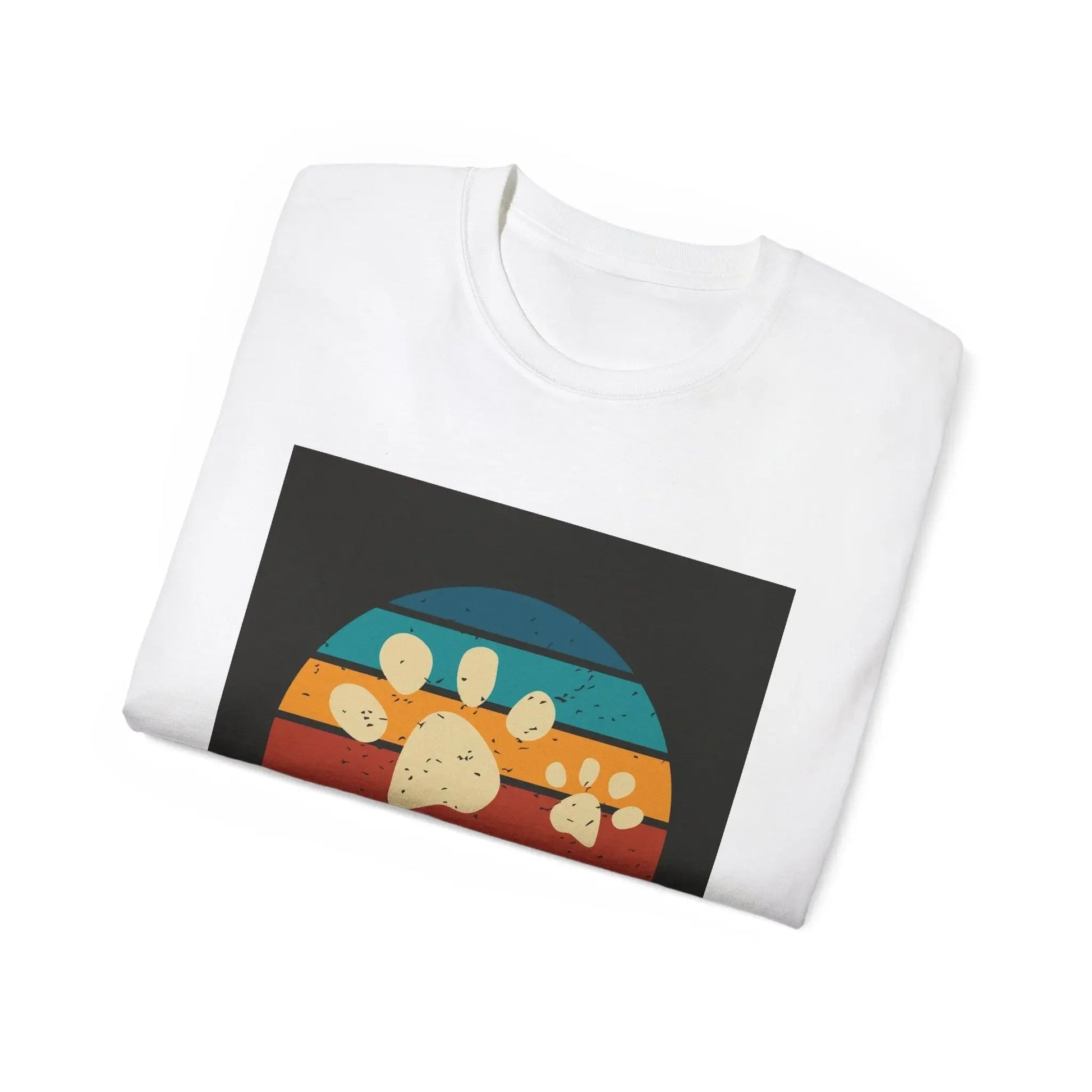 Cat Lover Tee, Retro Meowdy Paw Print Shirt by FloofChonk - FloofChonk