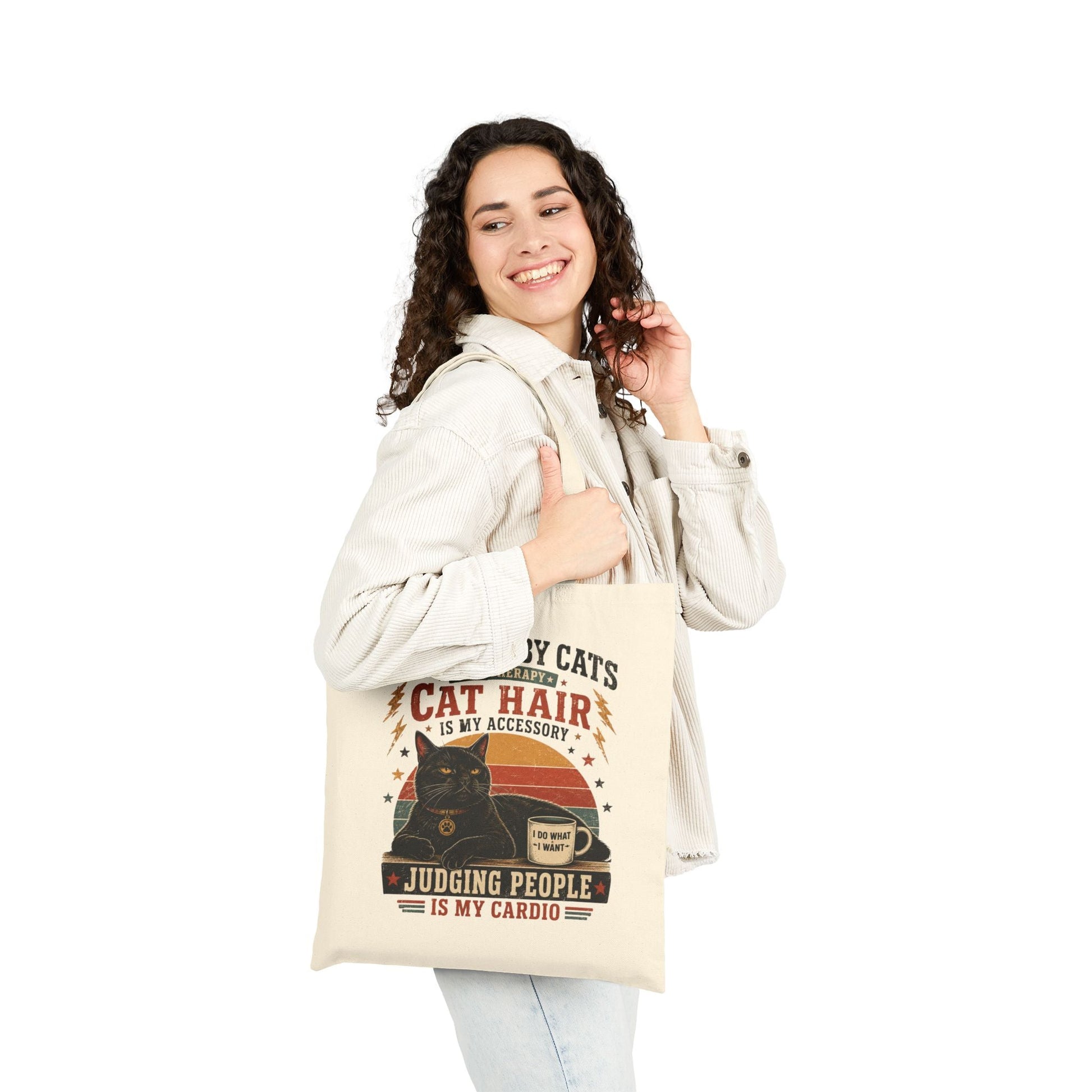 Cat Lover Tote Bag – "Cat Hair Is My Accessory" Canvas Shopper - FloofChonk