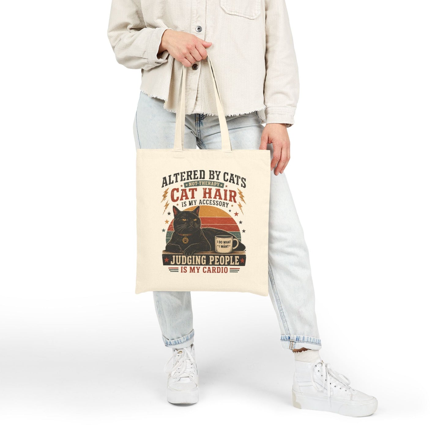 Cat Lover Tote Bag – "Cat Hair Is My Accessory" Canvas Shopper - FloofChonk