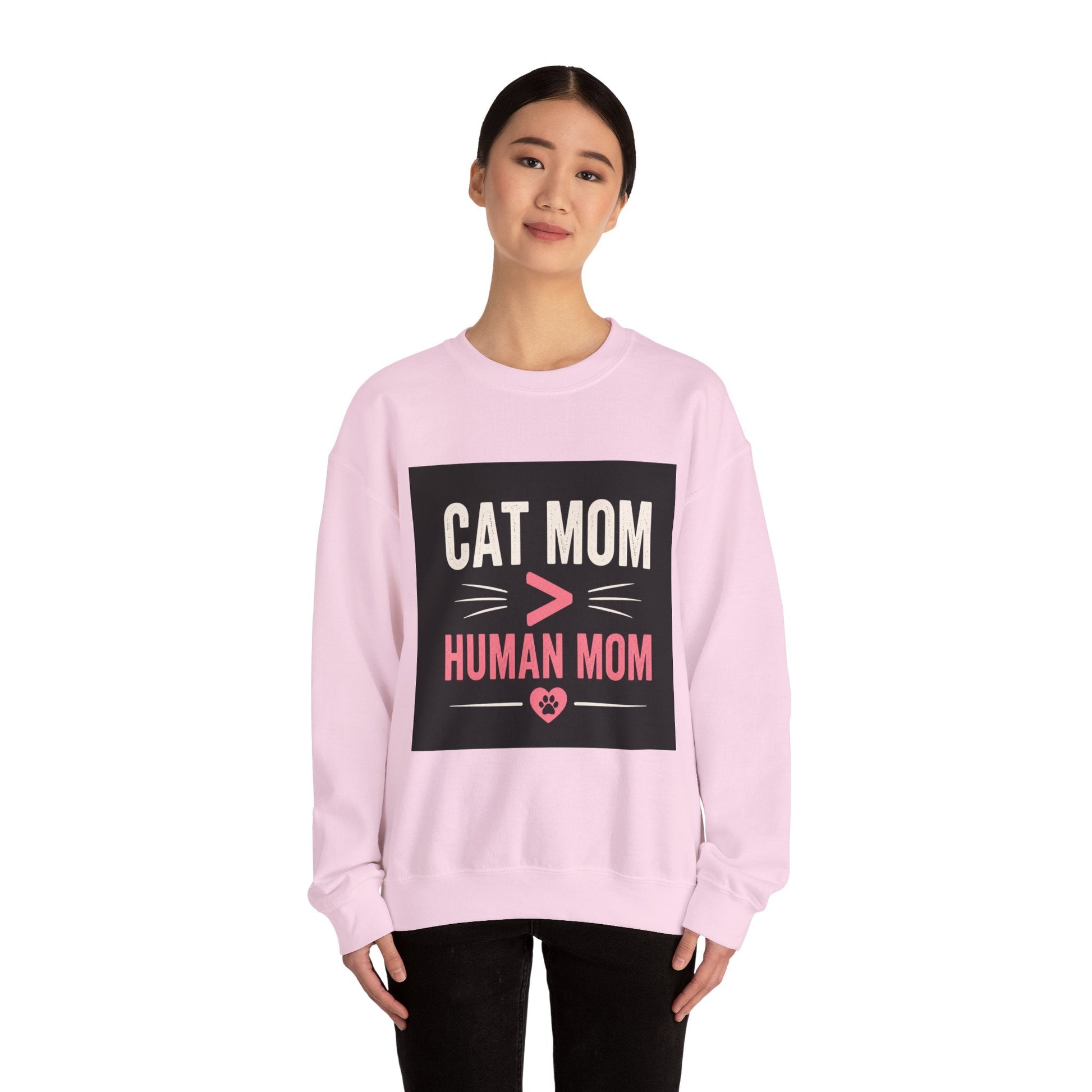 Cat Mom > Human Mom Sweatshirt - FloofChonk
