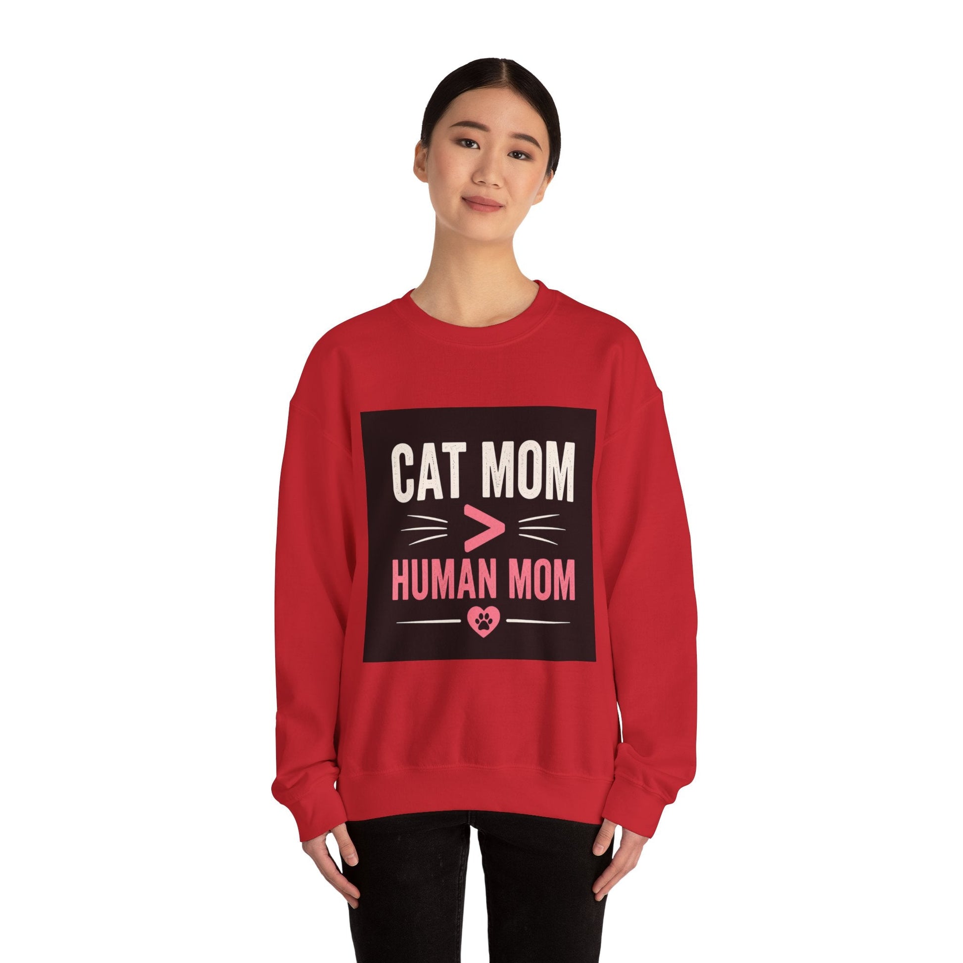 Cat Mom > Human Mom Sweatshirt - FloofChonk