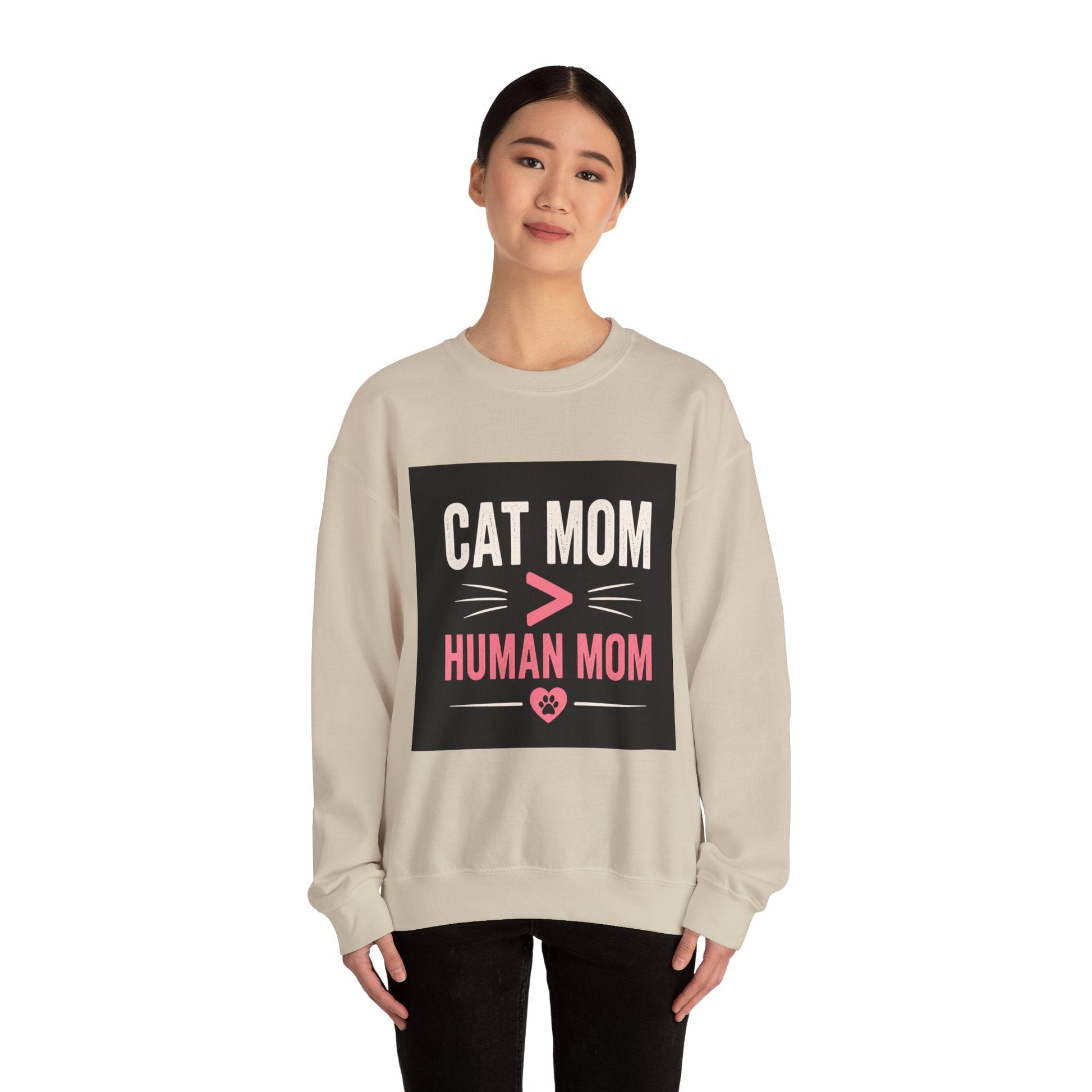 Cat Mom > Human Mom Sweatshirt - FloofChonk