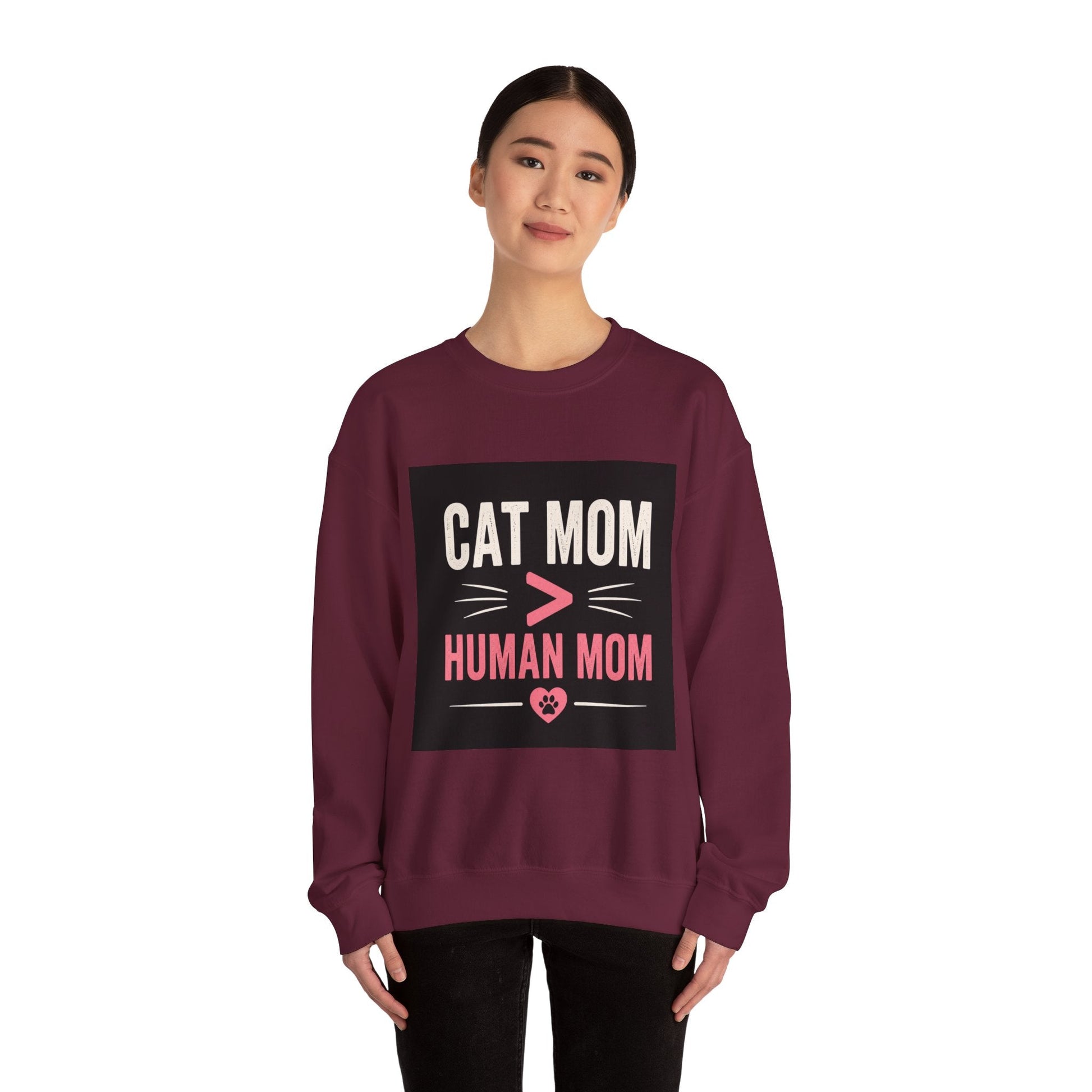 Cat Mom > Human Mom Sweatshirt - FloofChonk