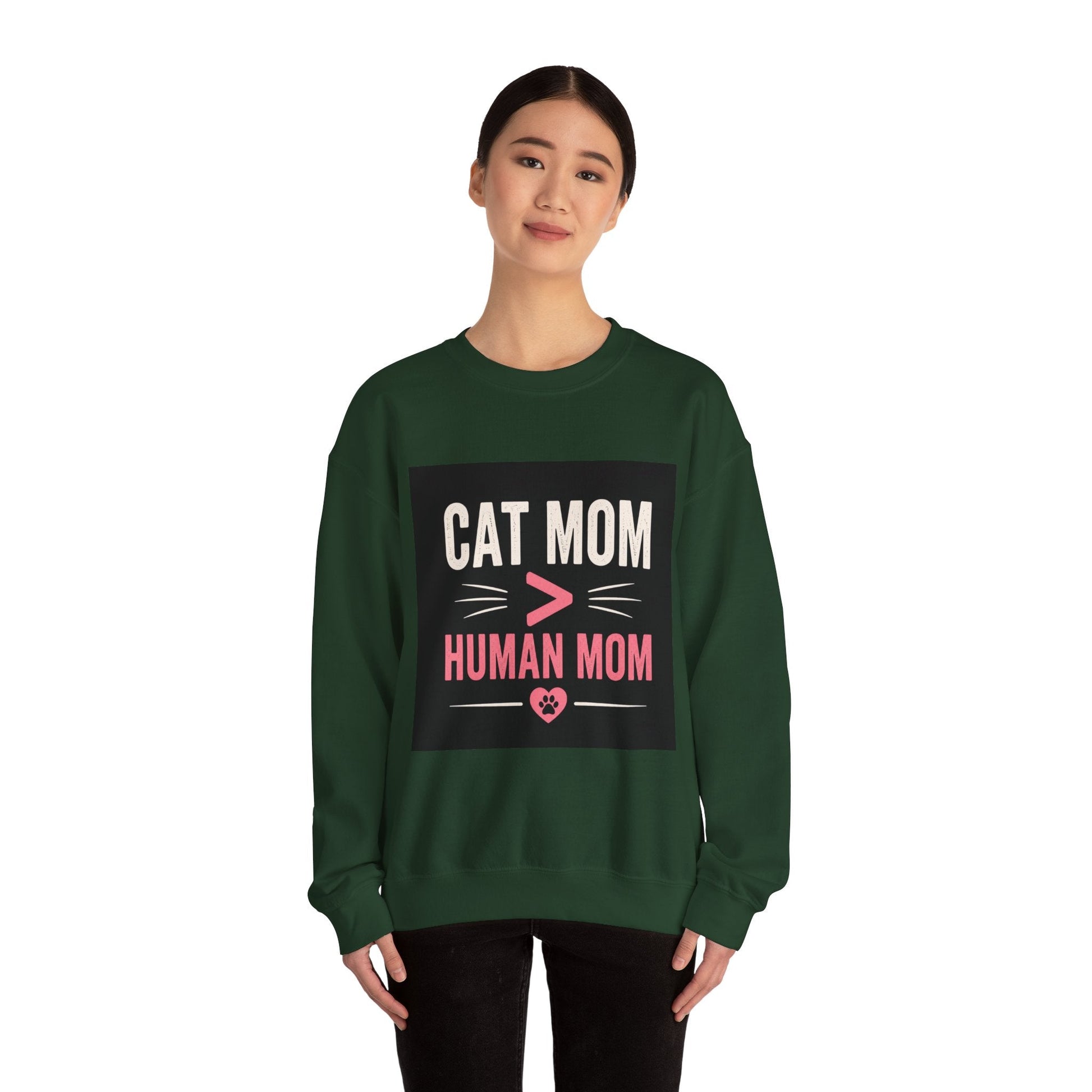 Cat Mom > Human Mom Sweatshirt - FloofChonk