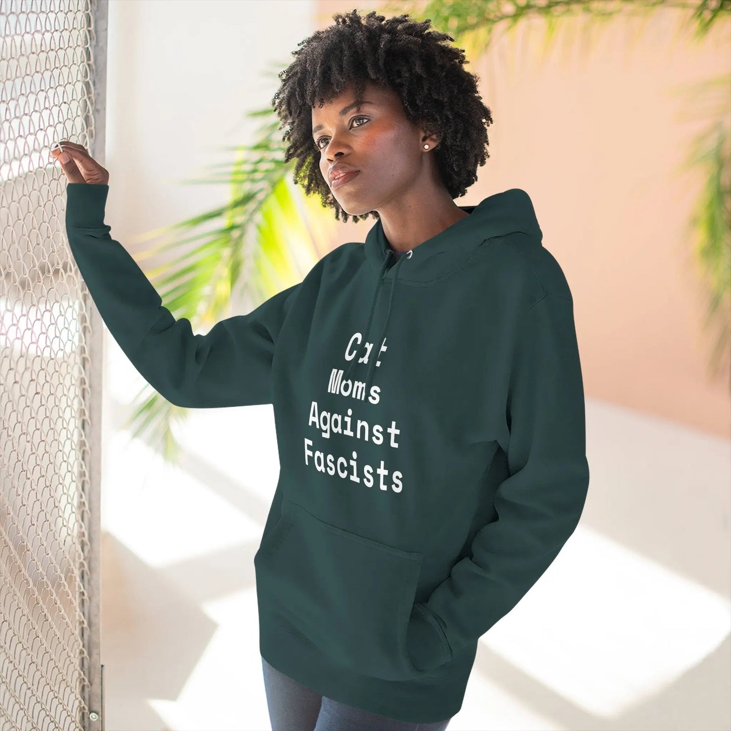 Cat Moms Against Fascists Hoodie - FloofChonk