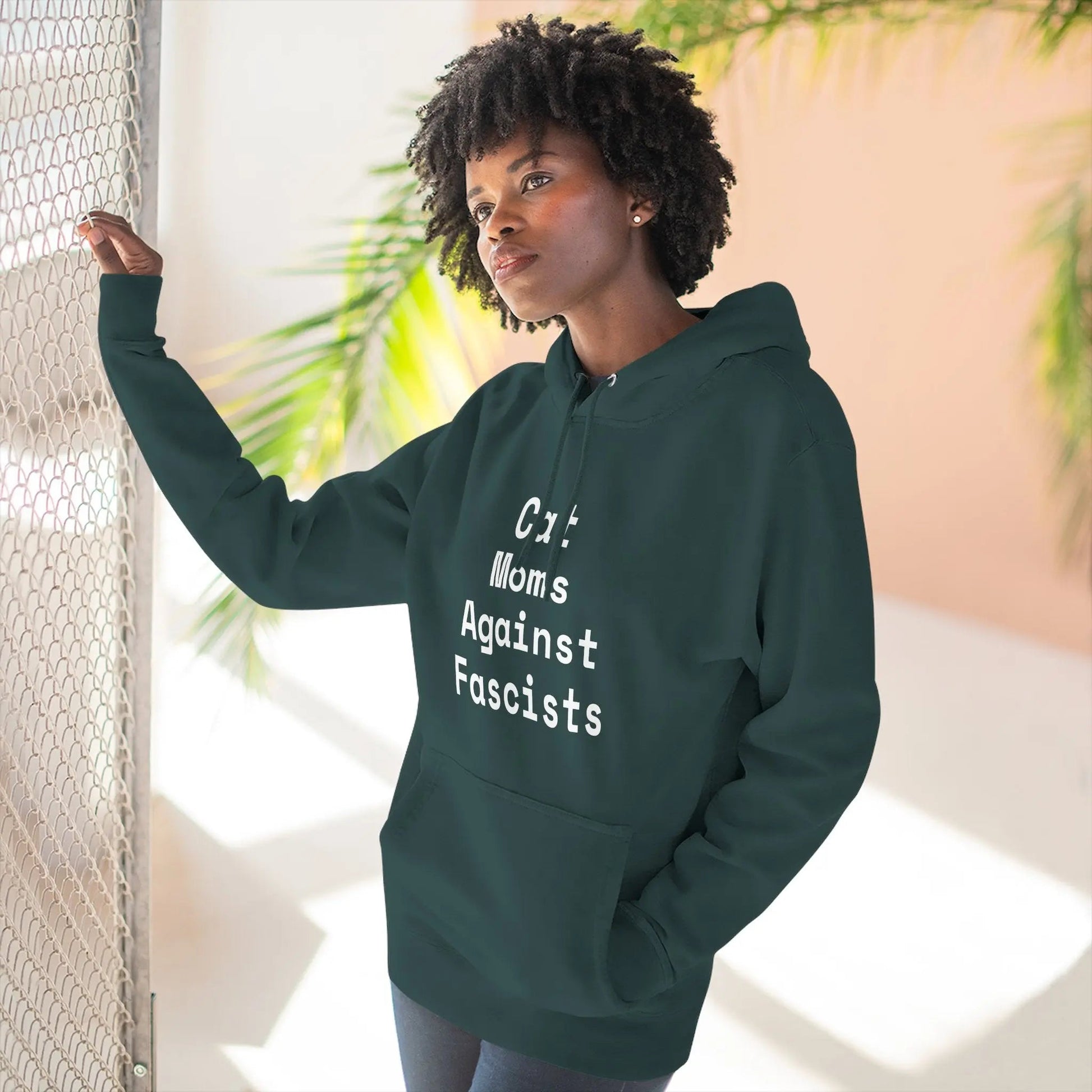 Cat Moms Against Fascists Hoodie - FloofChonk