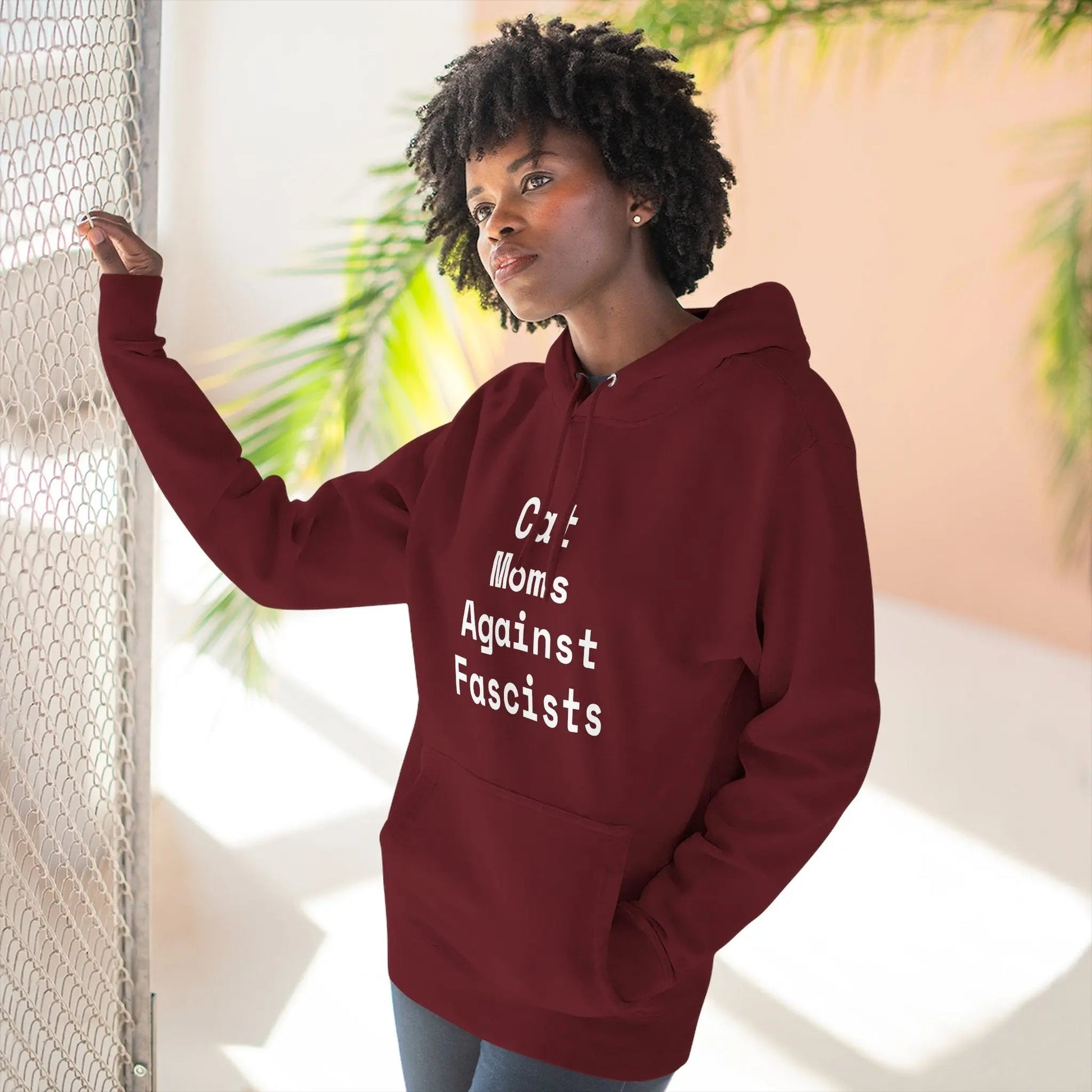 Cat Moms Against Fascists Hoodie - FloofChonk