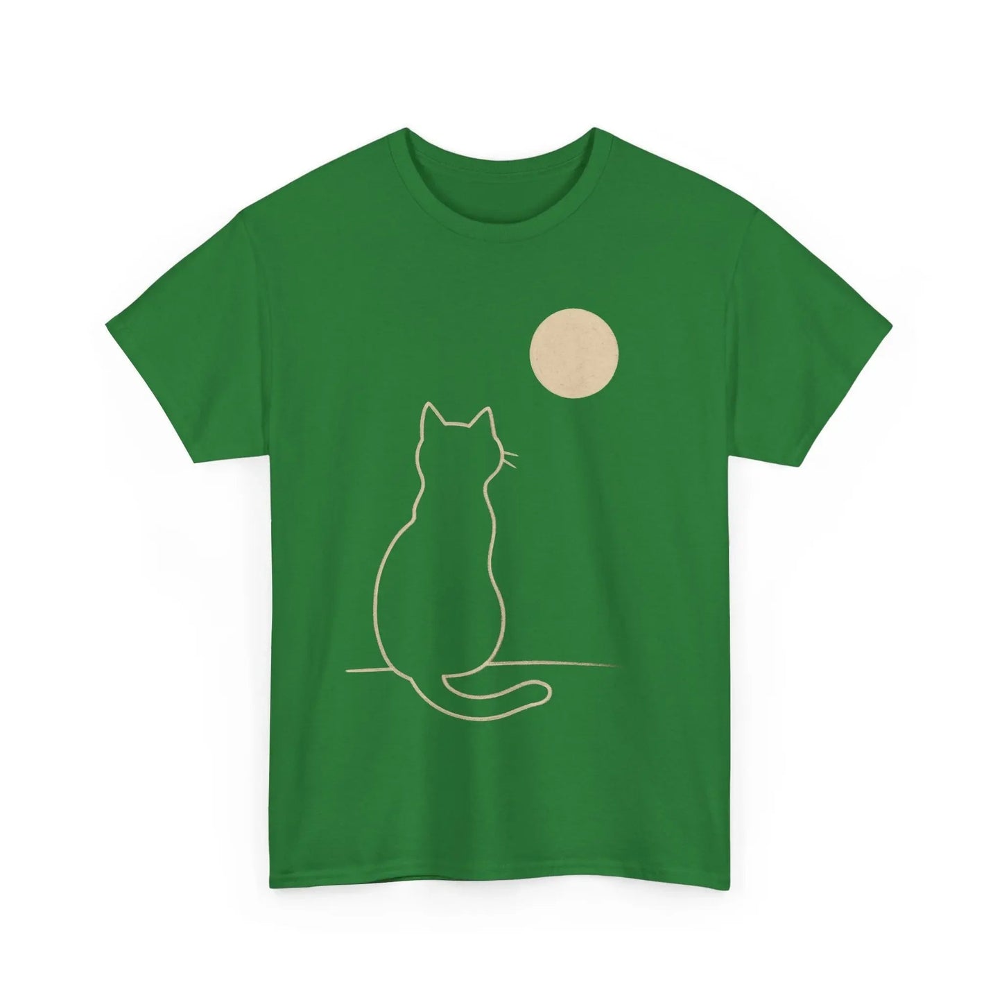 Cat Moon T-Shirt, Cute Animal Lover Gift, Unisex Graphic Tee, Casual Wear, Pet Owners Shirt, Cozy Night Outfits - FloofChonk