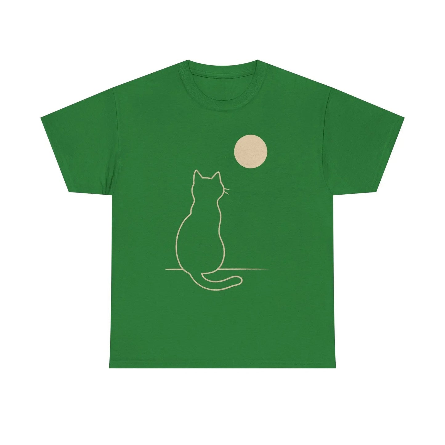 Cat Moon T-Shirt, Cute Animal Lover Gift, Unisex Graphic Tee, Casual Wear, Pet Owners Shirt, Cozy Night Outfits - FloofChonk