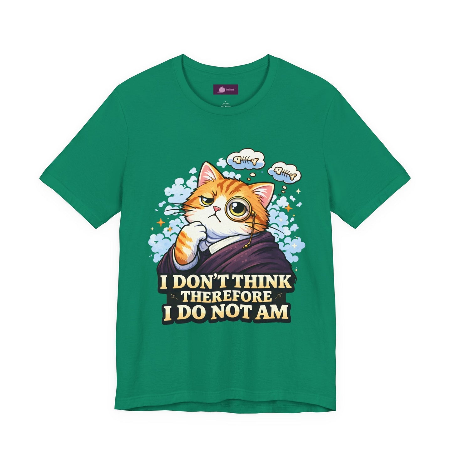 Cat Philosopher T-Shirt — "I Don’t Think Therefore I Do Not Am" Cute Intellectual Tee - FloofChonk