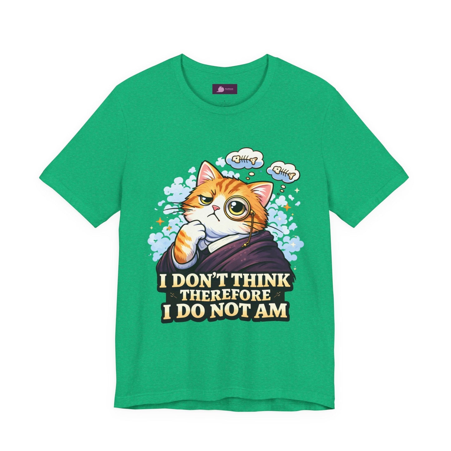 Cat Philosopher T-Shirt — "I Don’t Think Therefore I Do Not Am" Cute Intellectual Tee - FloofChonk