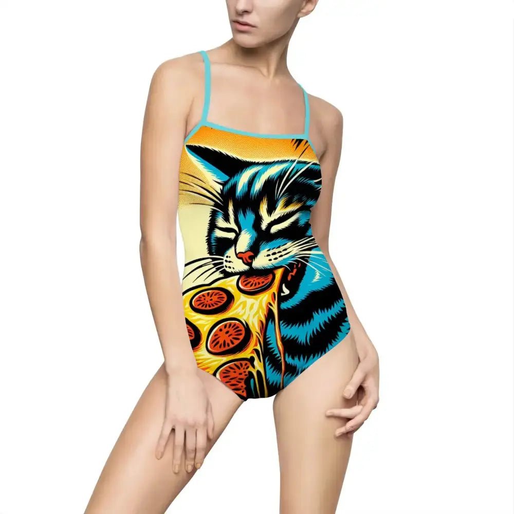Cat Pizza One - Piece Swimsuit - FloofChonk