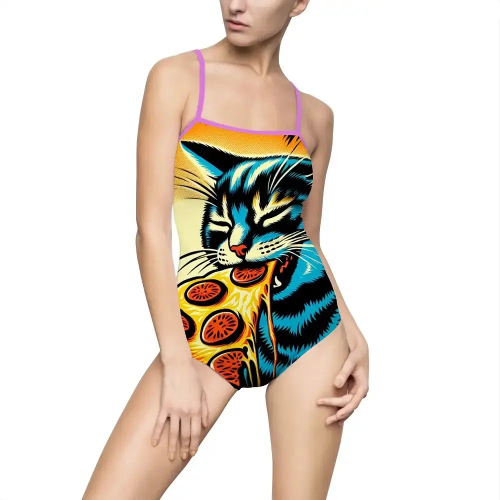 Cat Pizza One - Piece Swimsuit - FloofChonk