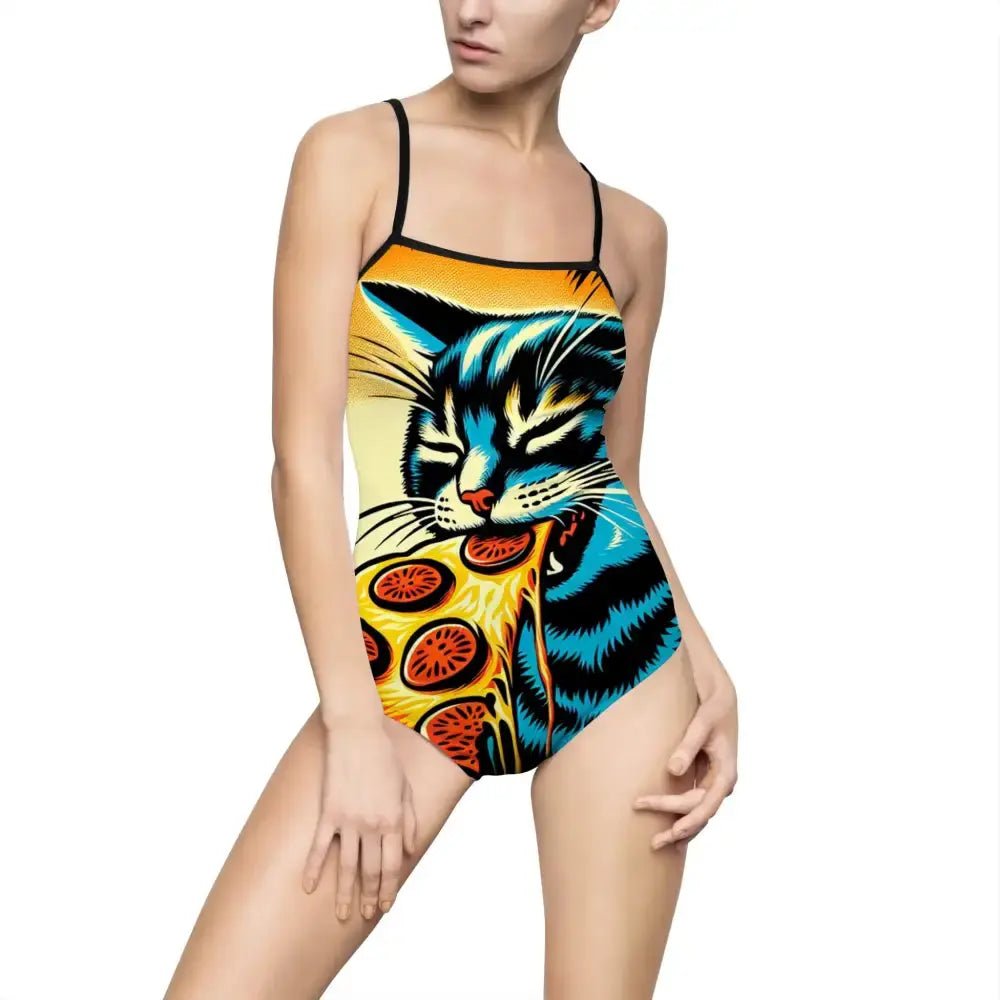 Cat Pizza One - Piece Swimsuit - FloofChonk