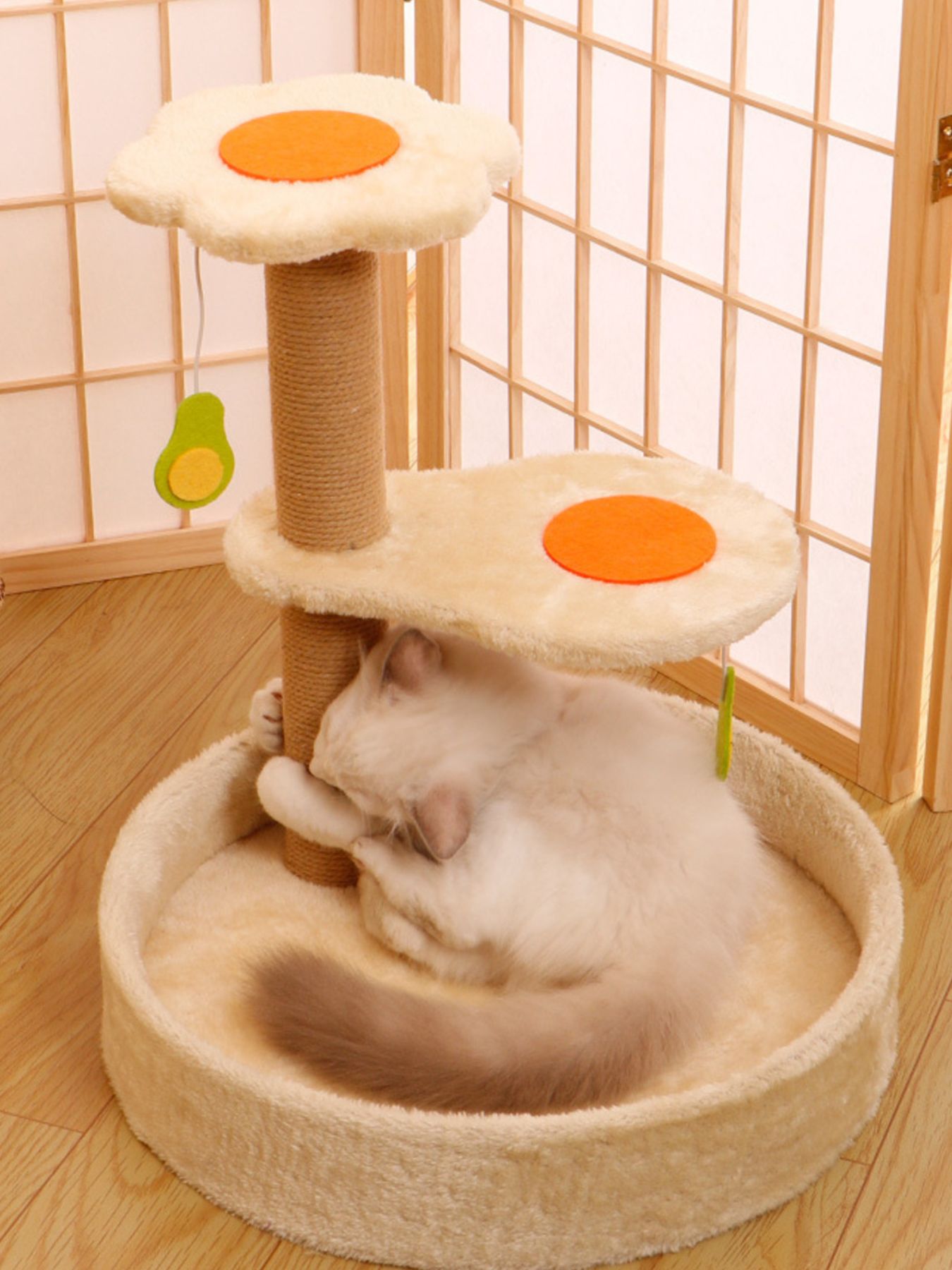 Cat Scratching Post with Cat Bed and Toy - FloofChonk