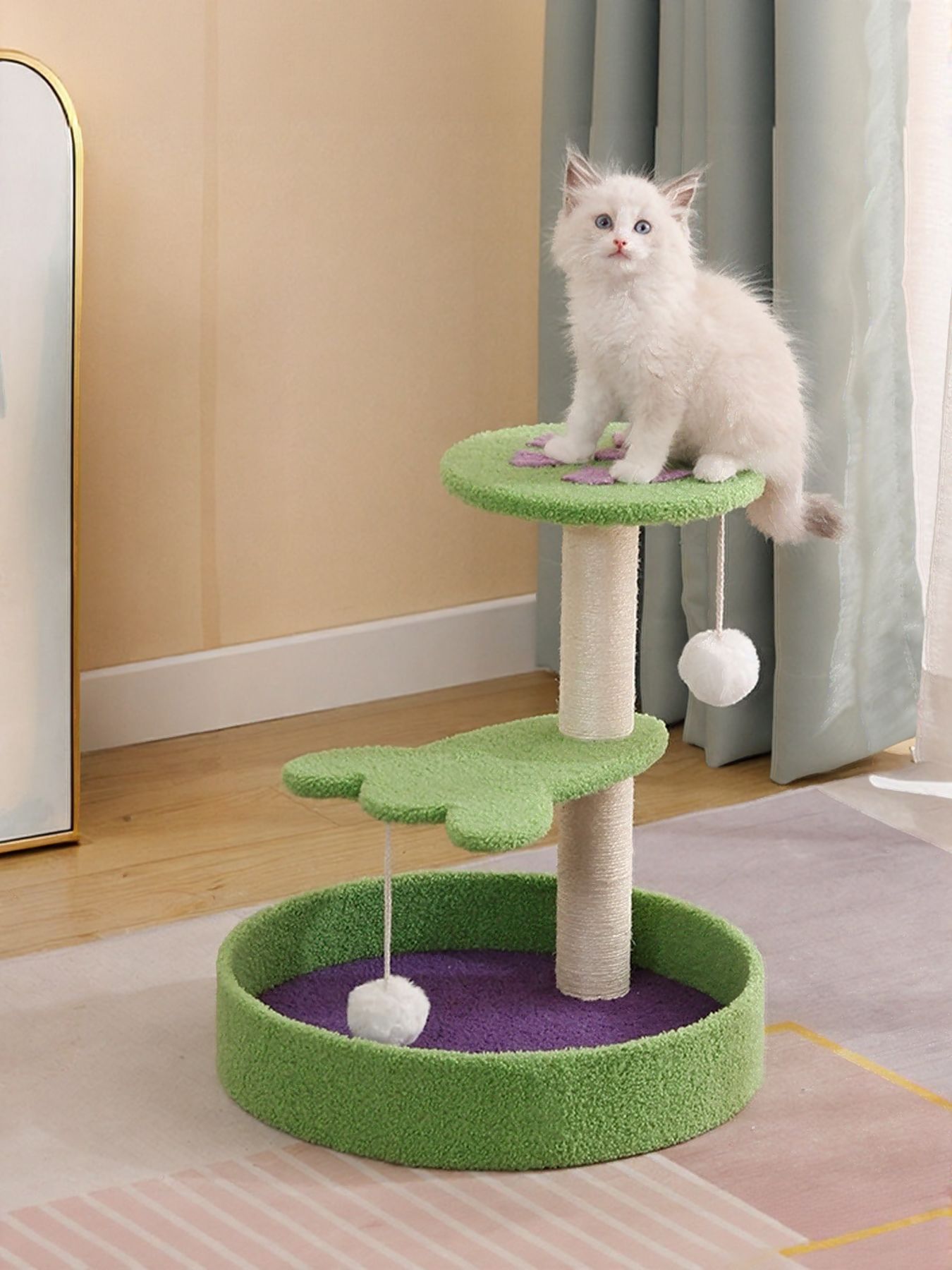 Cat Scratching Post with Cat Bed and Toy - FloofChonk