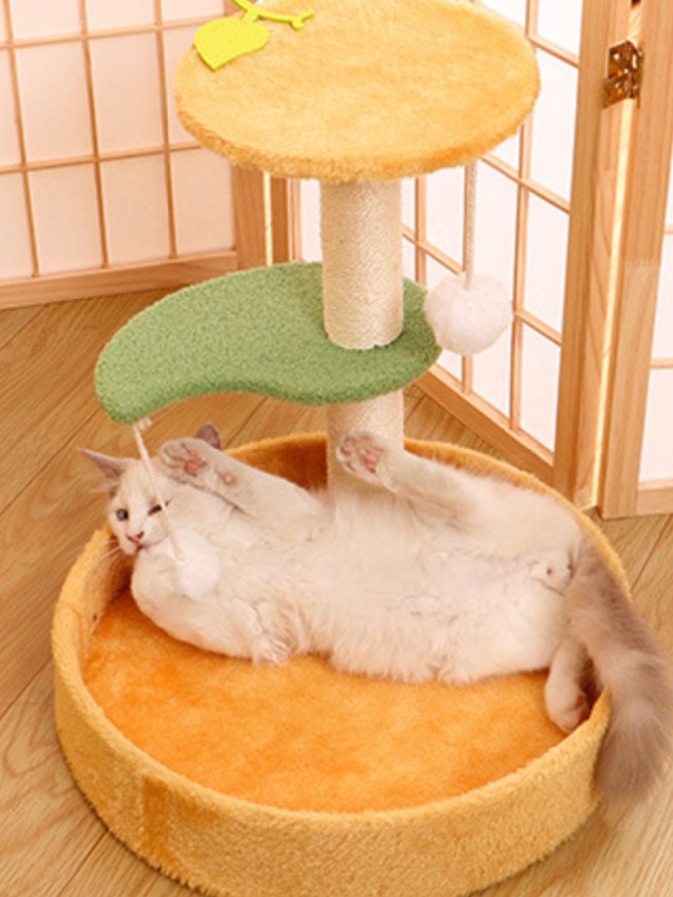 Cat Scratching Post with Cat Bed and Toy - FloofChonk