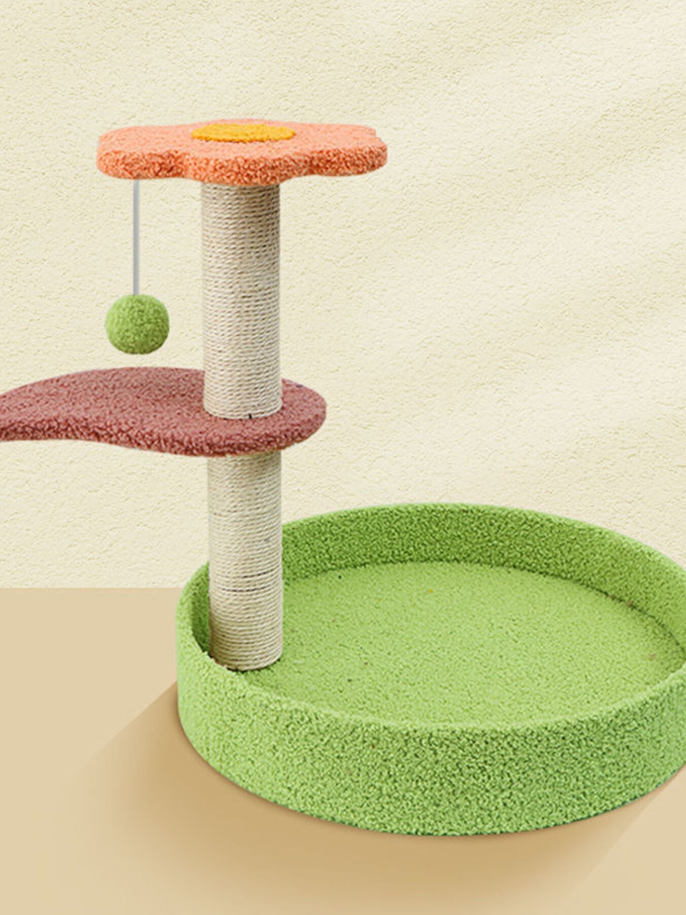 Cat Scratching Post with Cat Bed and Toy - FloofChonk
