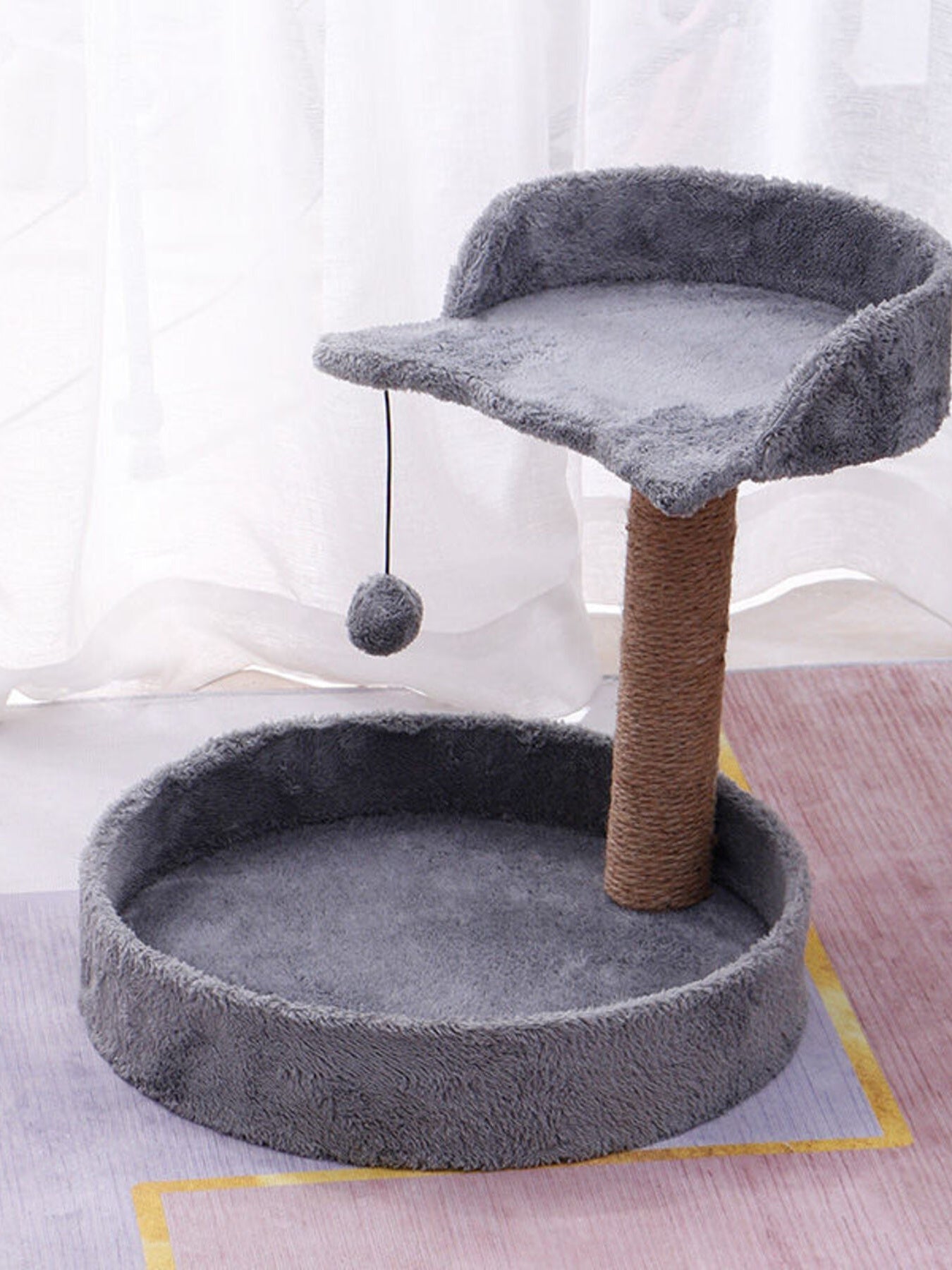Cat Scratching Post with Cat Bed and Toy - FloofChonk