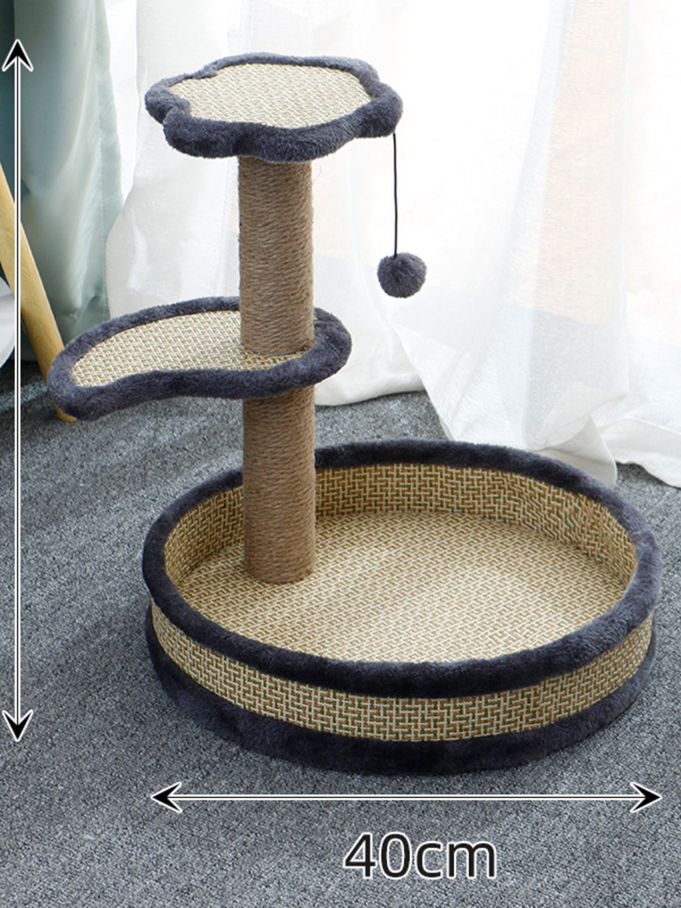 Cat Scratching Post with Cat Bed and Toy - FloofChonk