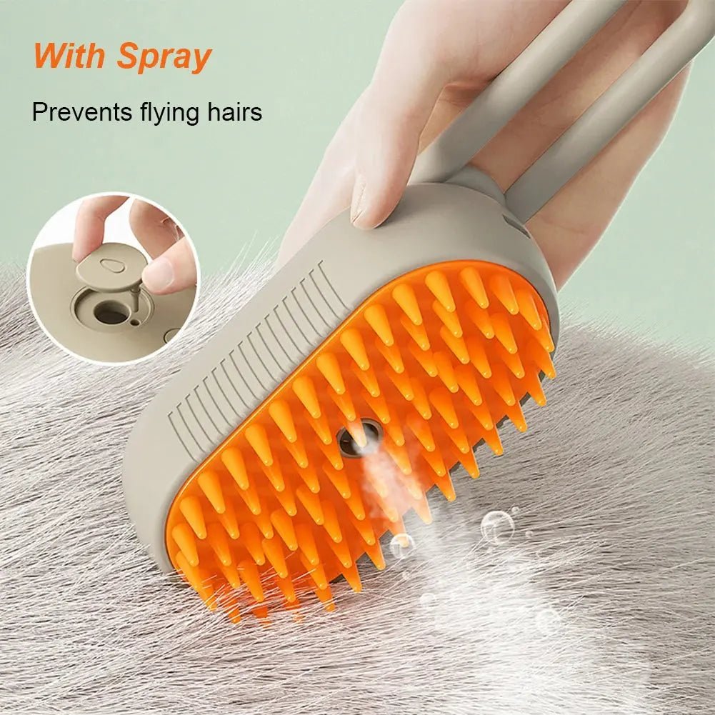 Cat Steam Brush Steamy Dog Brush 3 in 1 Electric Spray Cat Hair Brushes USB Rechargeable Dog Grooming Massage Comb for Pet Hairs - FloofChonk