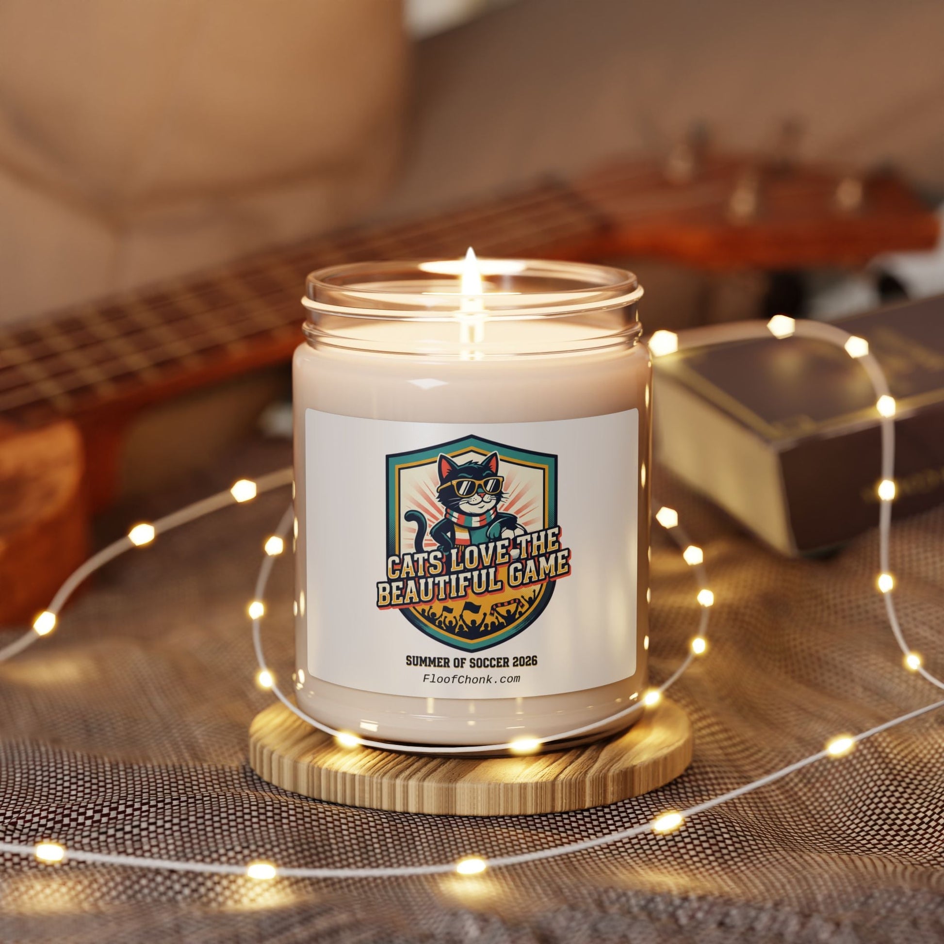 Cats Love the Beautiful Game Candle | Retro Soccer, Country Pride - FloofChonk