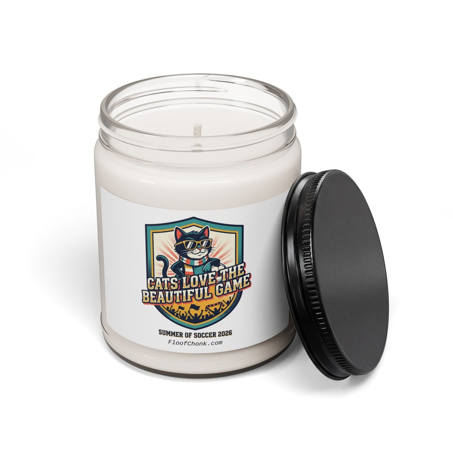 Cats Love the Beautiful Game Candle | Retro Soccer, Country Pride - FloofChonk