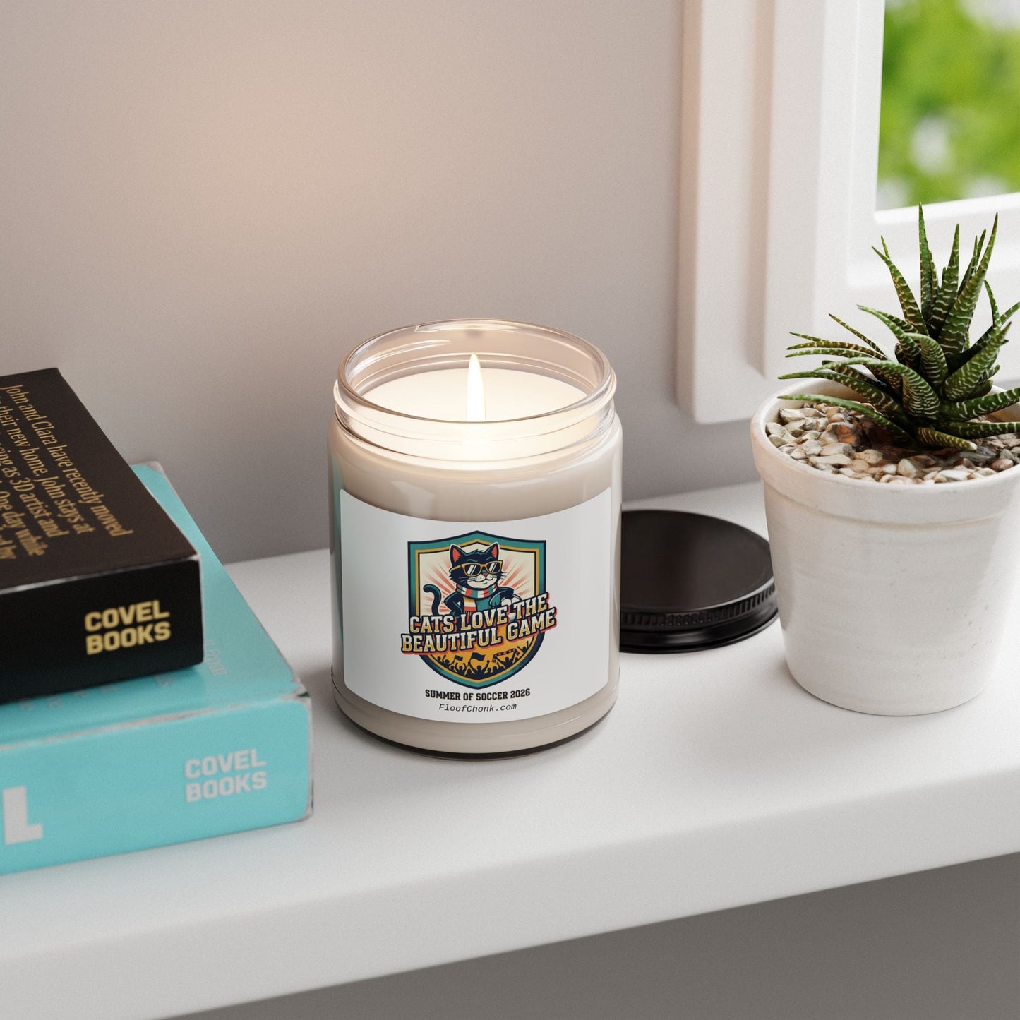 Cats Love the Beautiful Game Candle | Retro Soccer, Country Pride - FloofChonk