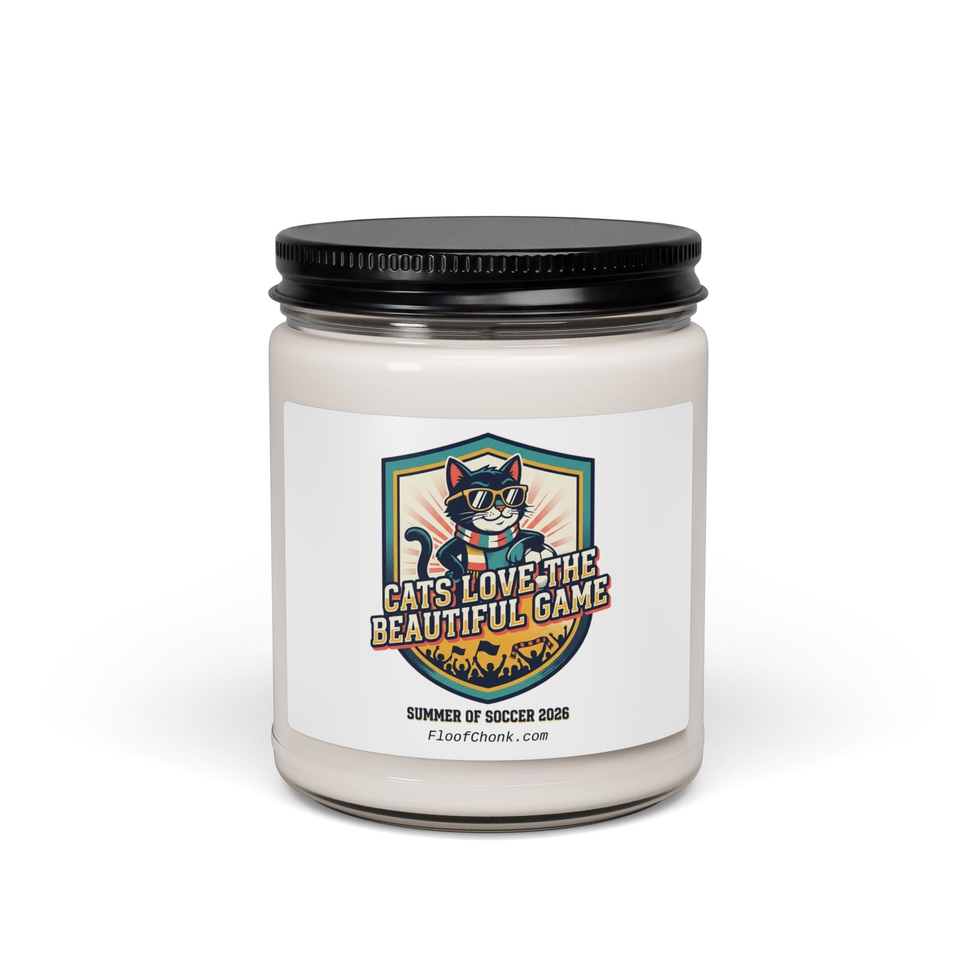 Cats Love the Beautiful Game Candle | Retro Soccer, Country Pride - FloofChonk