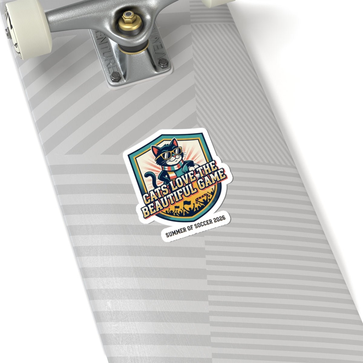 Cats Love The Beautiful Game Sticker | retro soccer, country pride - FloofChonk