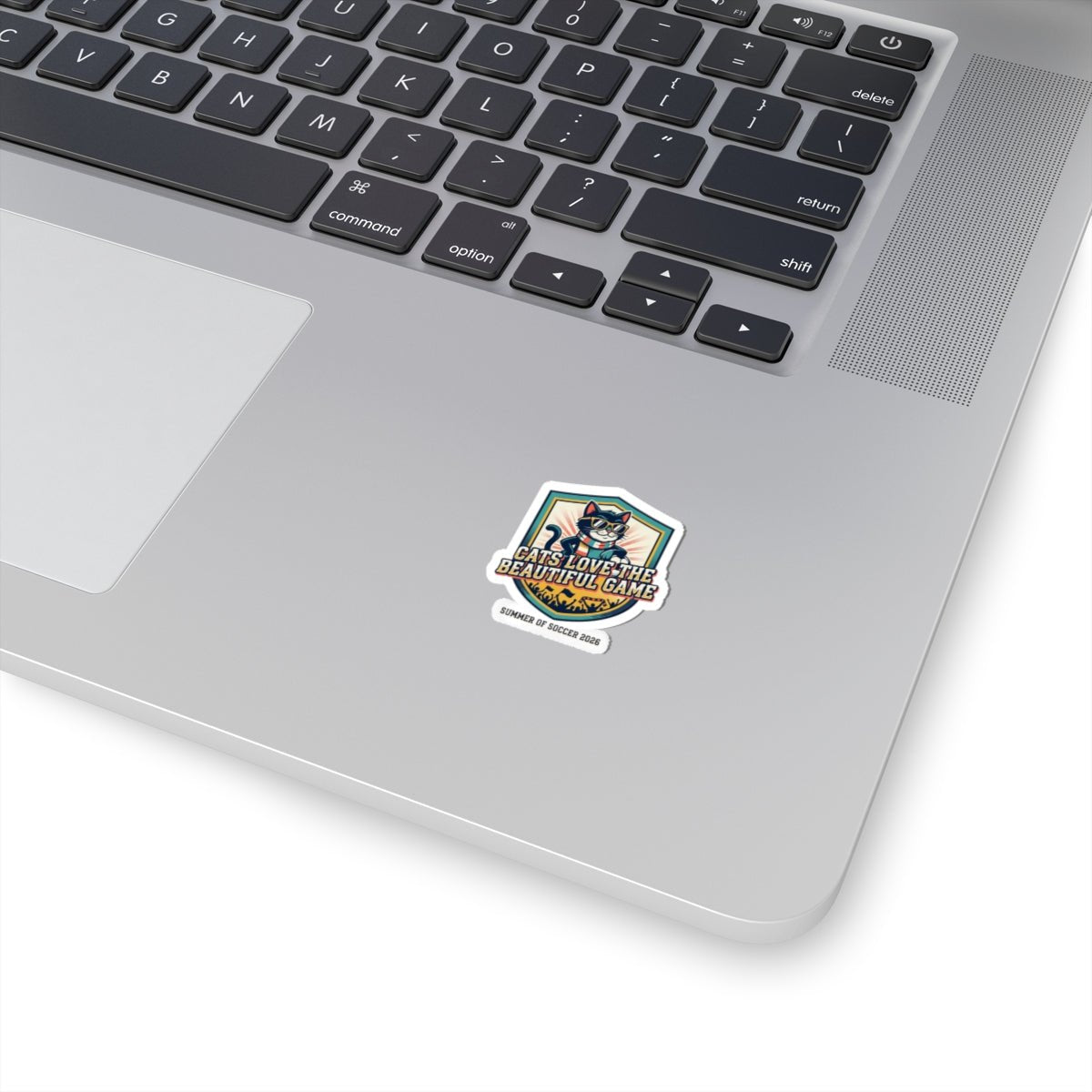 Cats Love The Beautiful Game Sticker | retro soccer, country pride - FloofChonk
