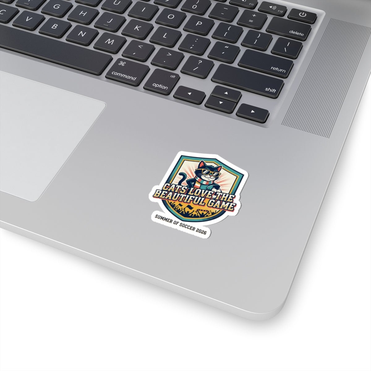 Cats Love The Beautiful Game Sticker | retro soccer, country pride - FloofChonk