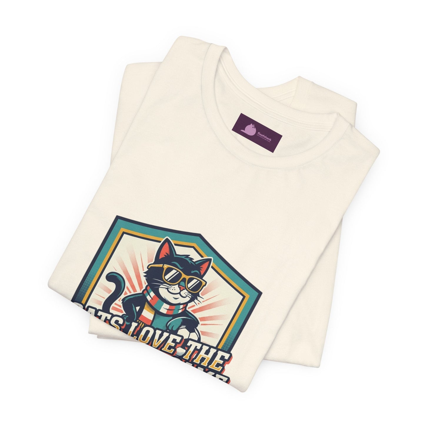 Cats Love the Beautiful Game Tee | Retro Soccer, Country Pride - FloofChonk