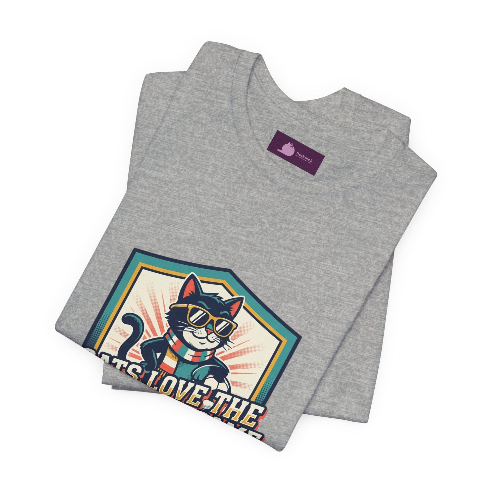 Cats Love the Beautiful Game Tee | Retro Soccer, Country Pride - FloofChonk