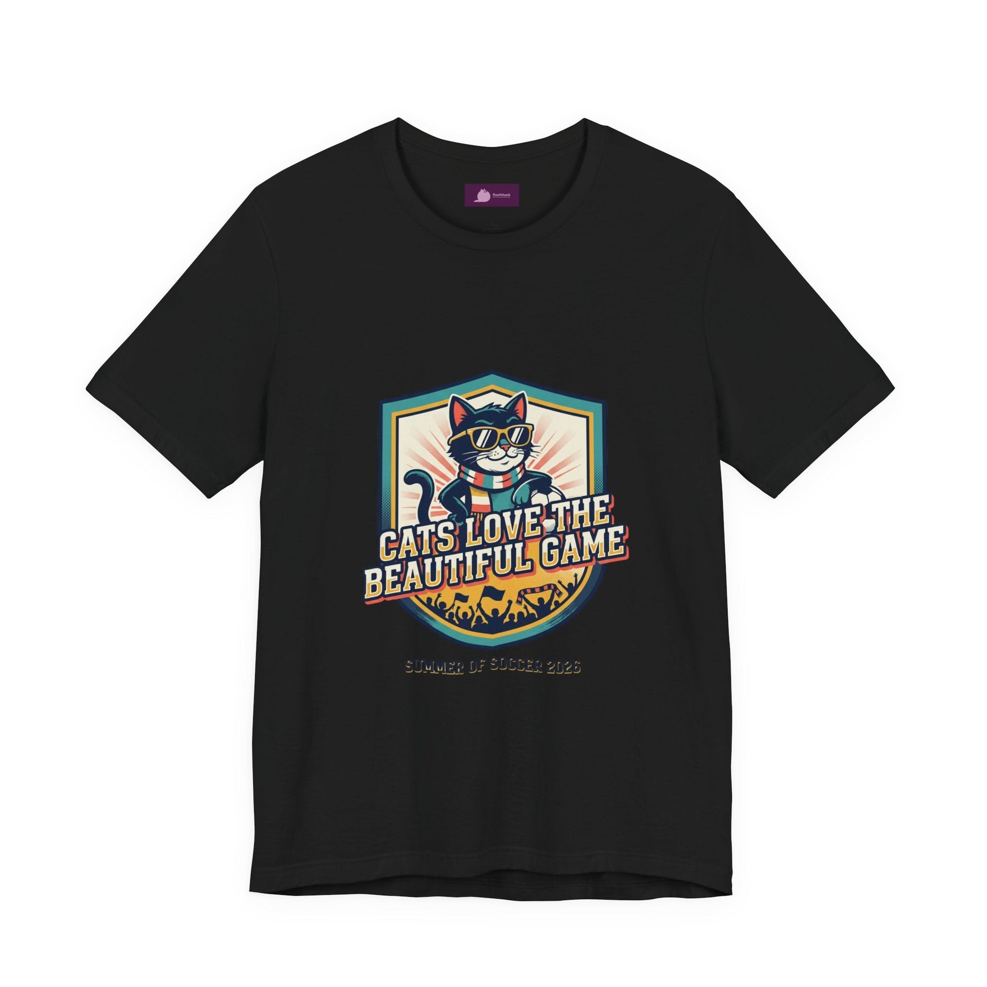 Cats Love the Beautiful Game Tee | Retro Soccer, Country Pride - FloofChonk