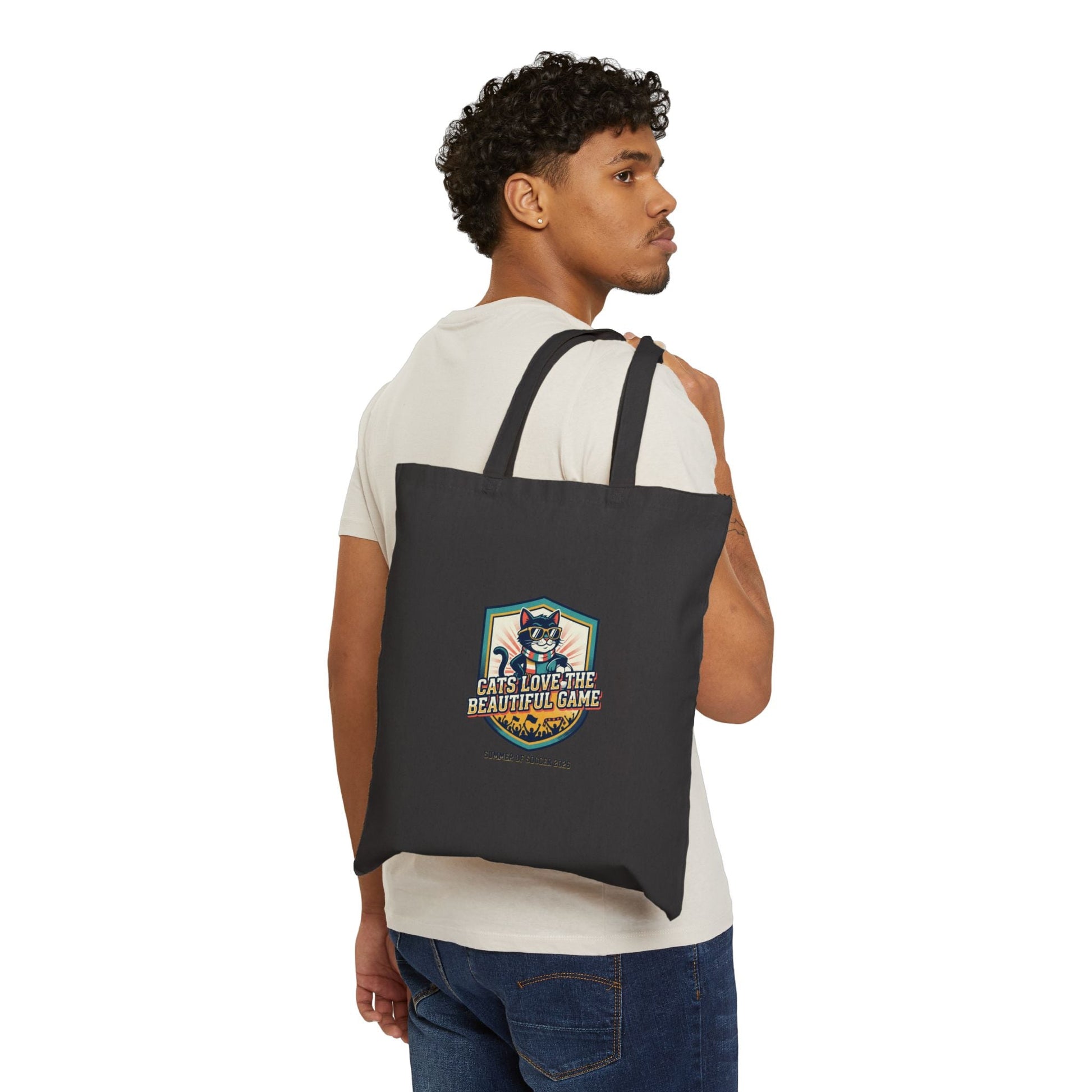 Cats Love the Beautiful Game Tote | retro soccer, country pride - FloofChonk