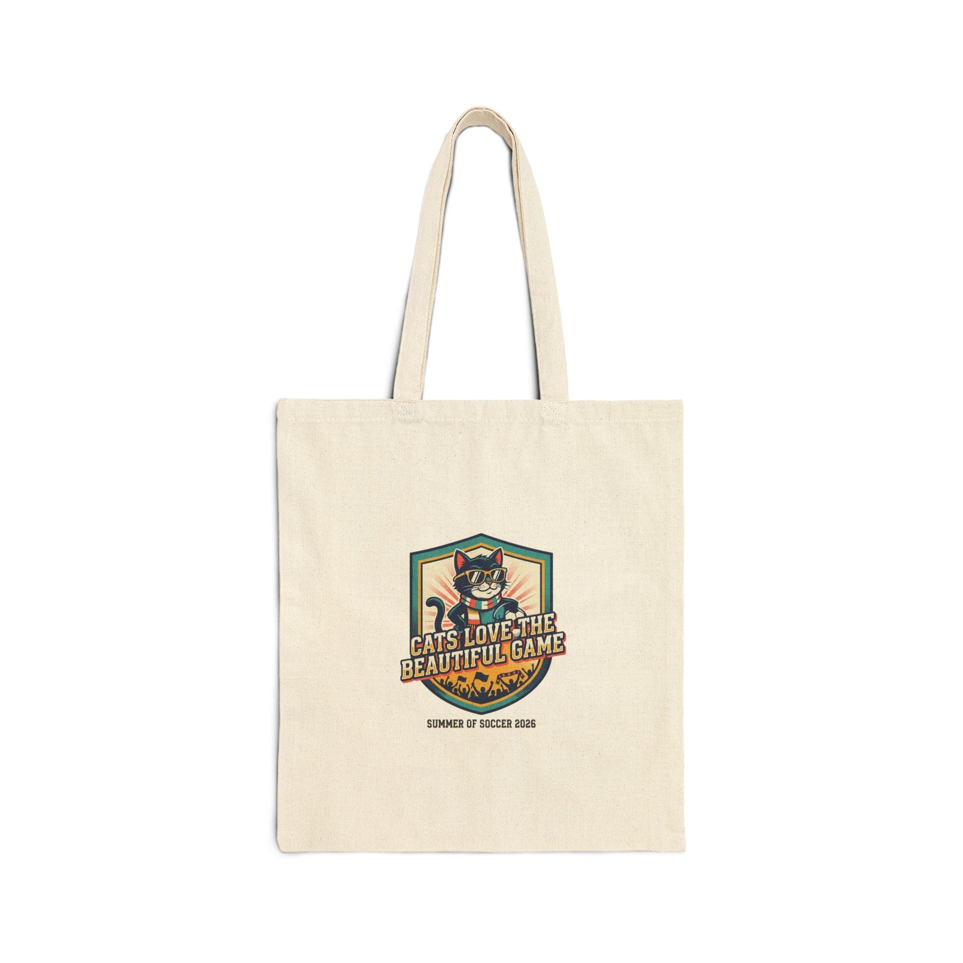 Cats Love the Beautiful Game Tote | retro soccer, country pride - FloofChonk