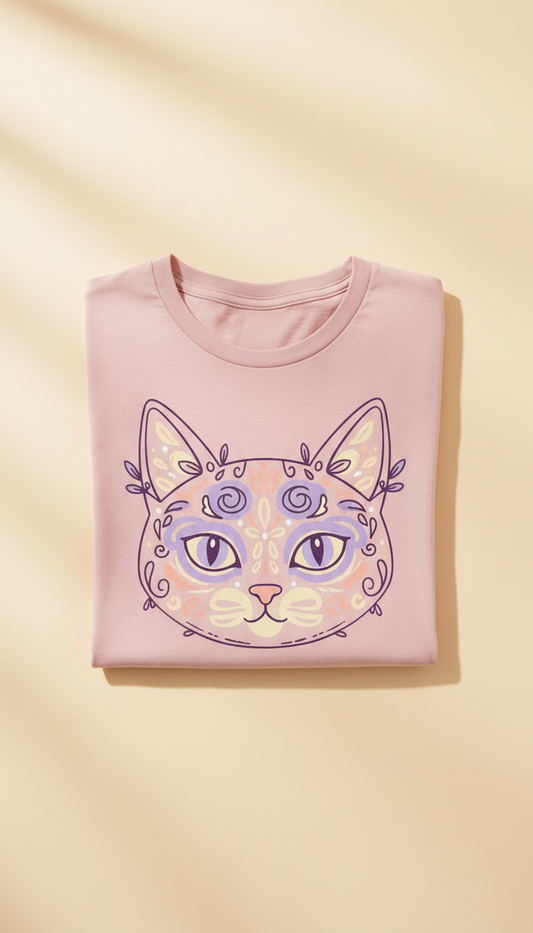 Graphic Tee with Whisker Print