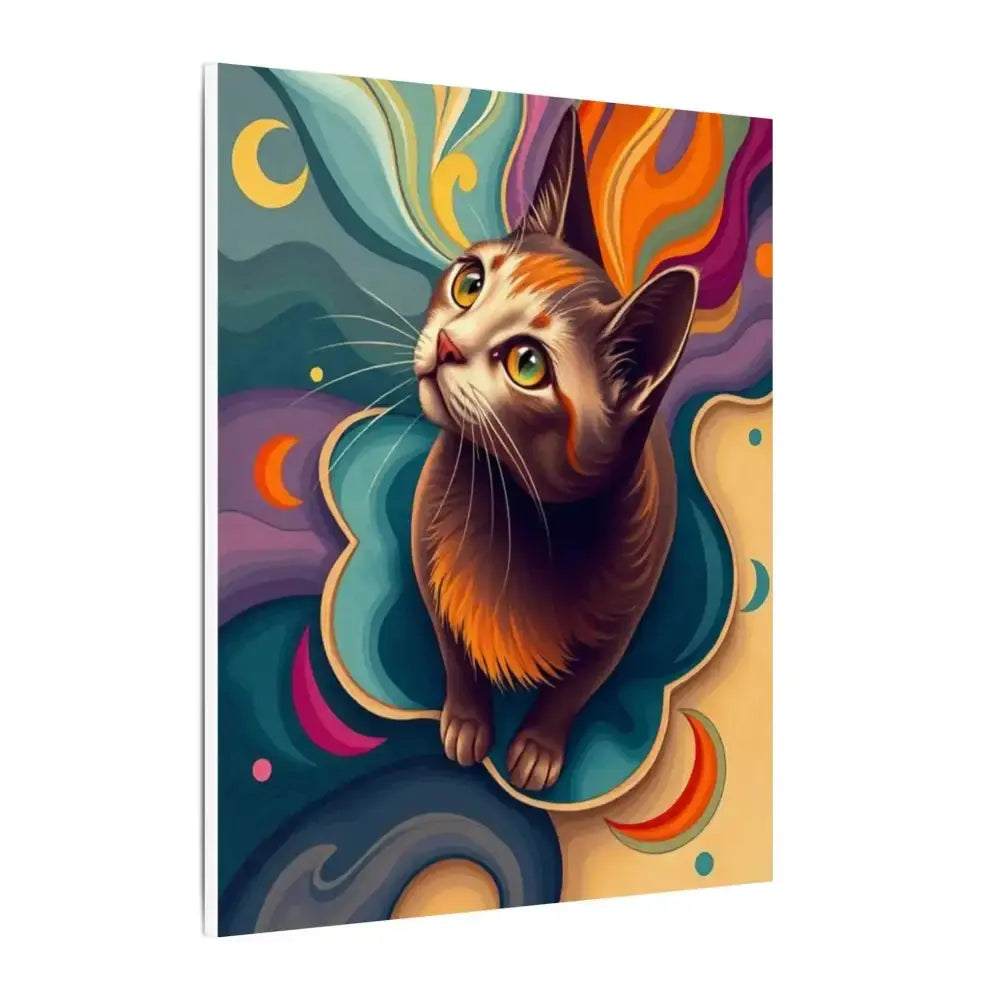 Colorful Cat Canvas Art – Stretched Wall Decor for Pet Lovers - FloofChonk