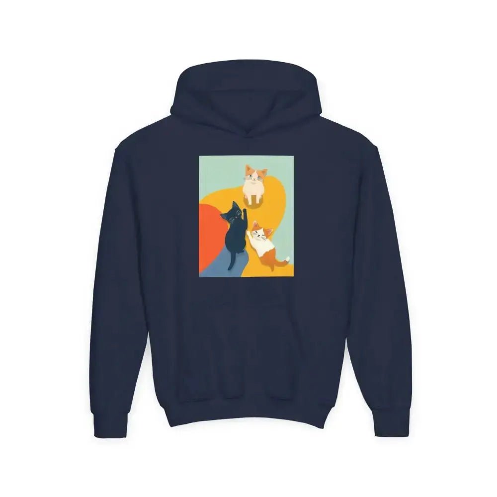 Colorful Cat Design Hoodie - Fun and Cozy Hoodie for Kids - FloofChonk