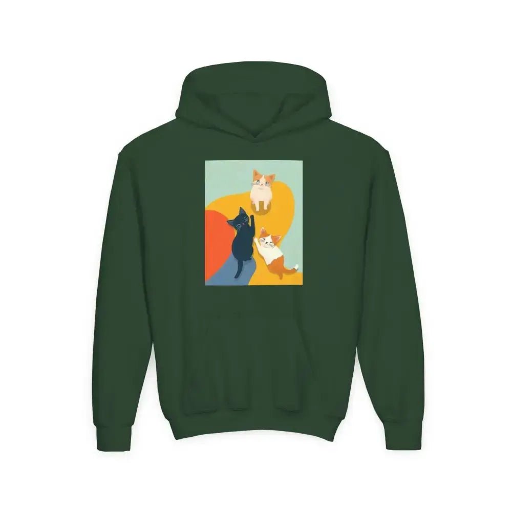 Colorful Cat Design Hoodie - Fun and Cozy Hoodie for Kids - FloofChonk