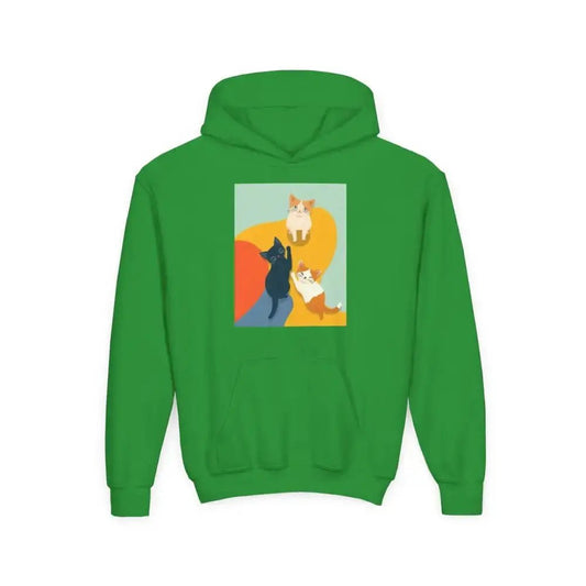 Colorful Cat Design Hoodie - Fun and Cozy Hoodie for Kids - FloofChonk